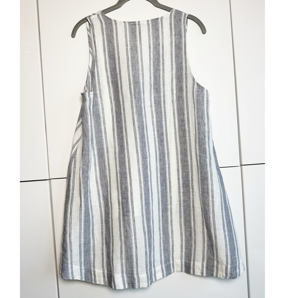 Saks Fifth Avenue Linen Tank Top Medium High Low Hem Scandinavian Boho Granola - Picture 3 of 5
